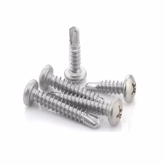 Round Head Cross Mechanical Screw with Flat Washer, Yellow Zinc Plated