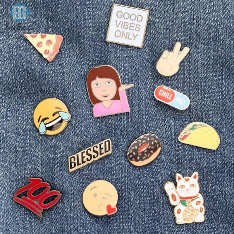 Popular Glitter Enamel Pins Cute