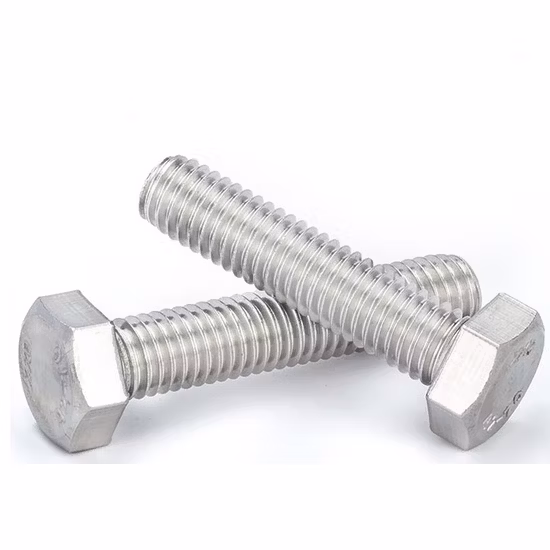 DIN933 931 Aço inoxidável 304 316 A2-70 A4-80 Parafuso de cabeça sextavada