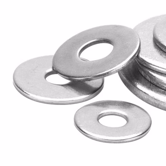 Arruelas planas de aço inoxidável de carbono Arruelas de pressão de mola Arruelas redondas planas zincadas com DIN125